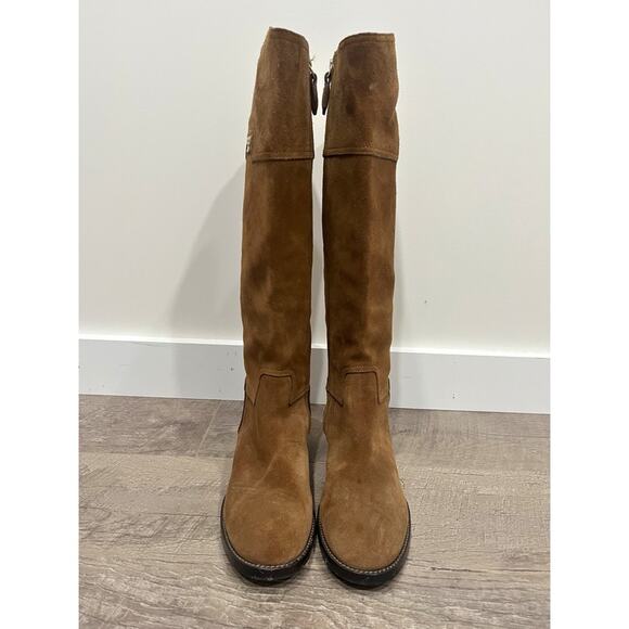 Tory Burch Tan Suede Wembley Riding Knee Length Boots - Picture 3 of 10